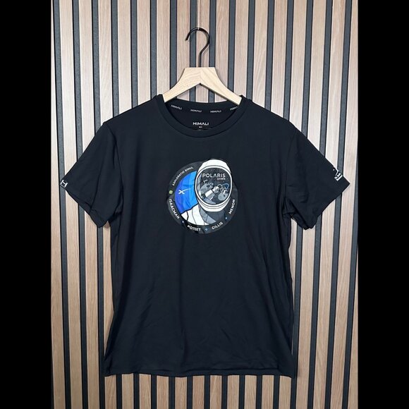 Himali T Shirt XL Mens Black Graphic Astronaut Short Sleeve Jersey Athletic - Picture 1 of 6